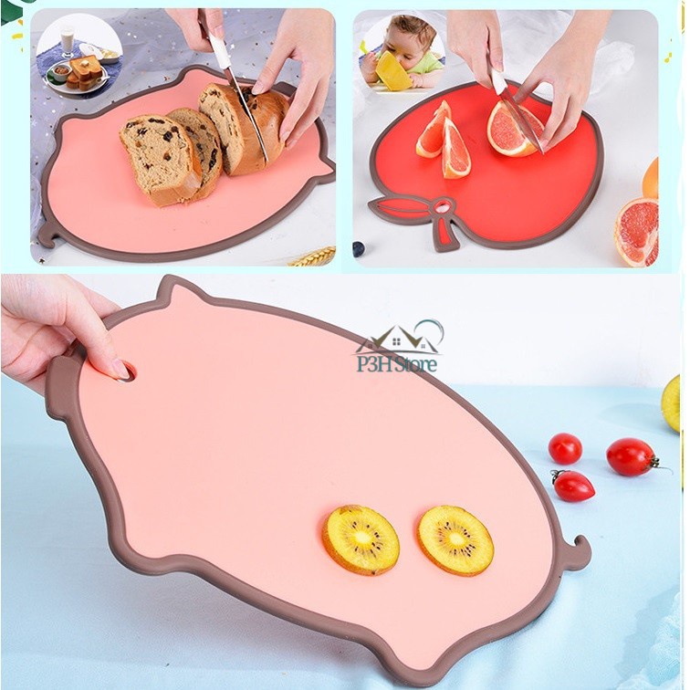 Thớt nhựa kháng khuẩn LocknLock Anti-Bacterial CSC551 CSC552 CSC553 CSC554 CSC555  viền silicone 5 màu 5 hình khác nhau