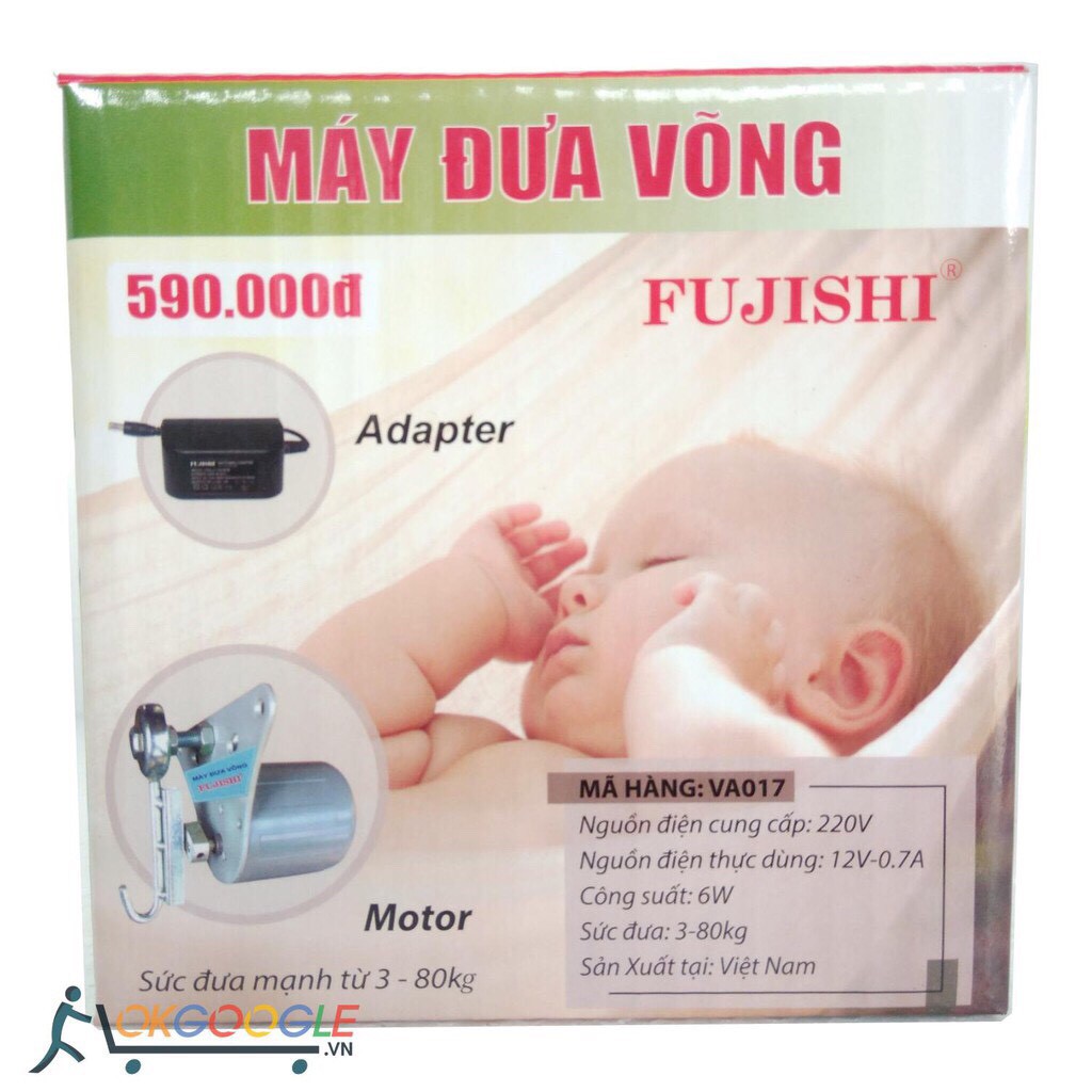 Máy đưa võng tự động (3 - 80Kg) Fujishi VA017 cho trẻ nhỏ và người lớn