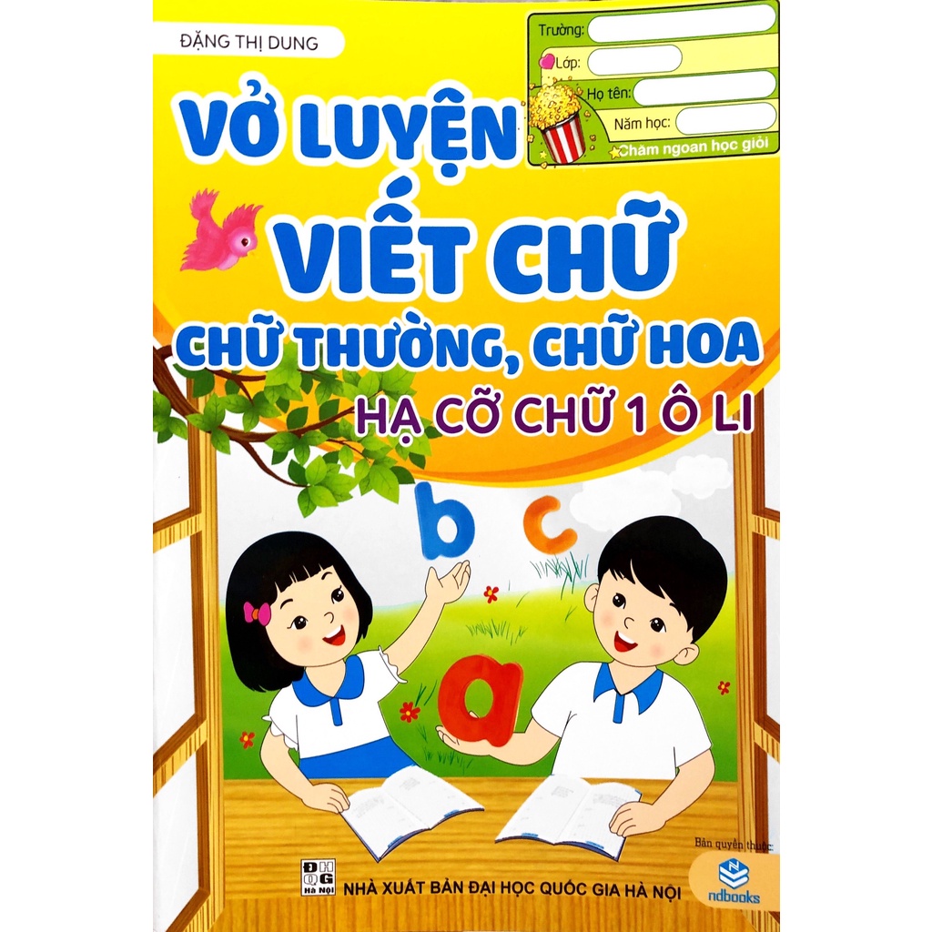 Sách - Vở Luyện Viết Chữ - Chữ Thường, Chữ Hoa - Hạ Cỡ Chữ 1 Ô Li