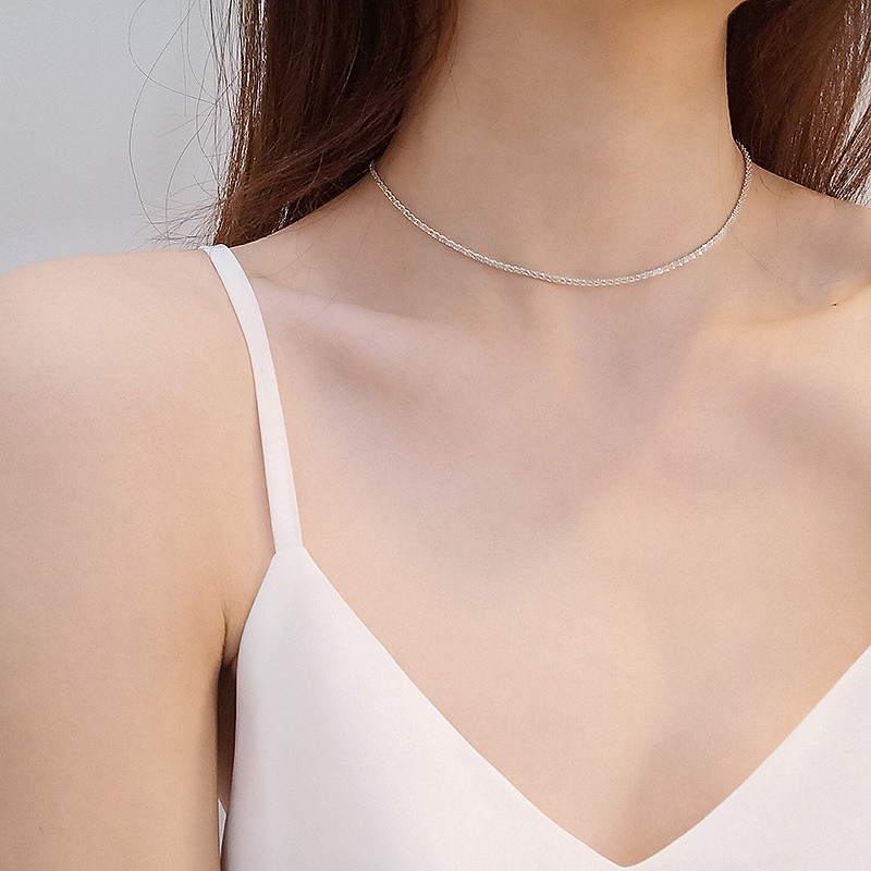 Vòng Cổ Choker Hình Ngôi Sao Mạ Bạc 925 Thời Trang Cho Nữ