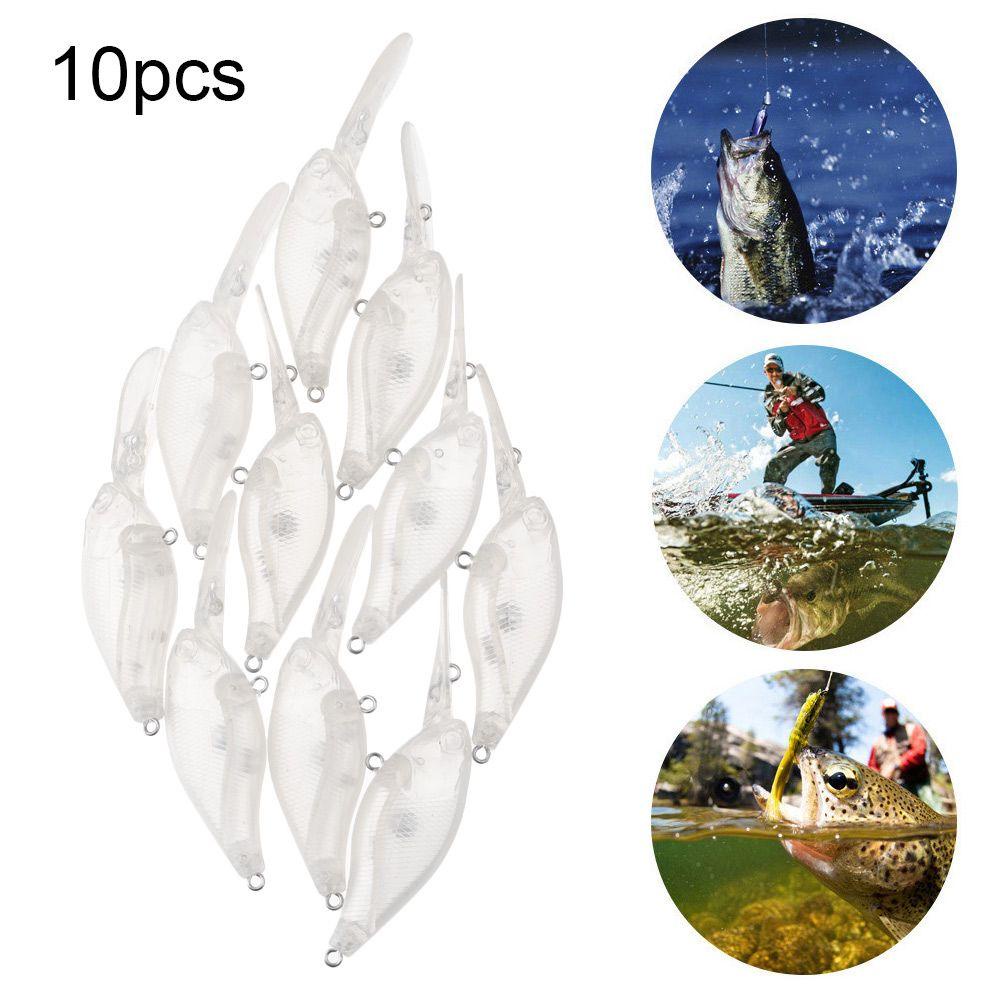MUVAKO Set 10 Mồi Câu Cá Giả Trong Suốt Chuyên Dụng
