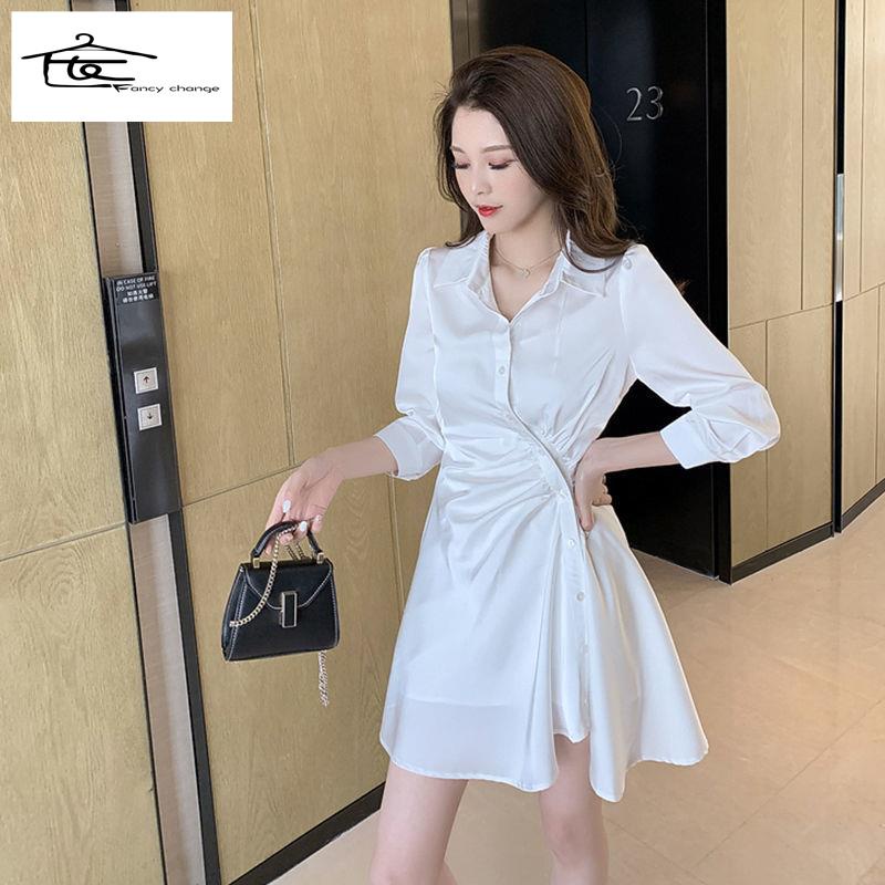 Set Áo Sơ Mi Trắng Và Chân Váy Thiết Kế Độc Đáo Thời Trang Sang Trọng Cho Nữ