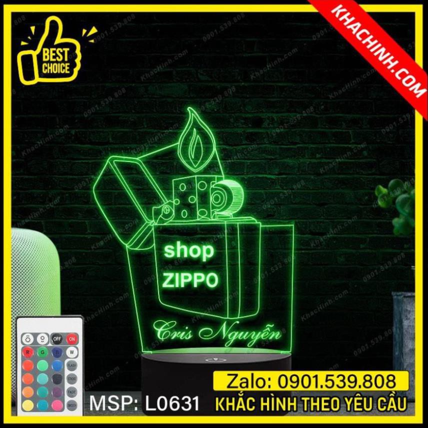 Đèn khắc hình Zippo  theo yêu cầu L0631-3 Đèn khắc Logo Doanh nghiệp