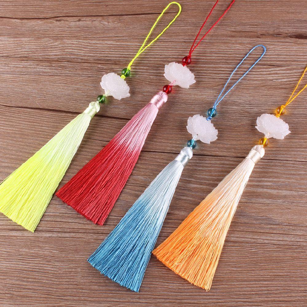 Phụ Kiện Mặt Dây Chuyền / Móc Khóa / Rèm Cửa Hình Hoa Sen Tua Rua DIY