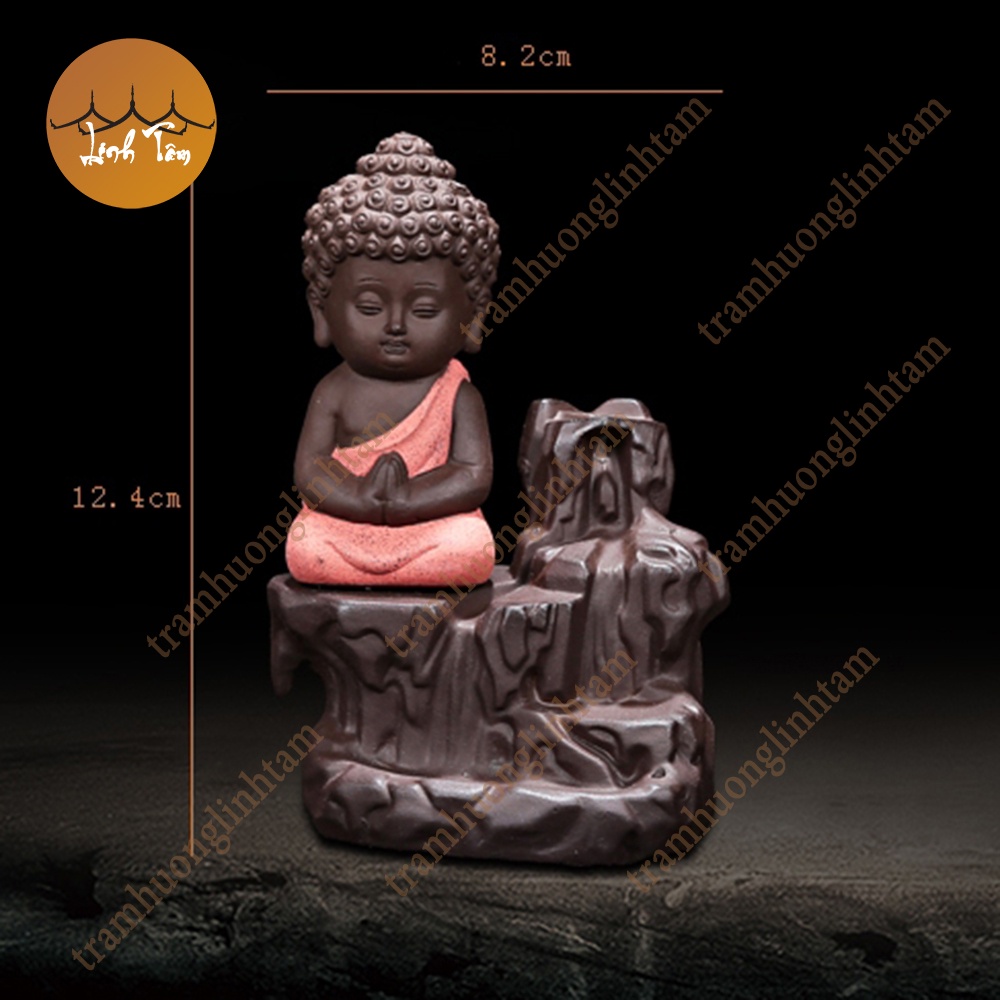 Thác khói trầm hương tặng 1 nụ trầm phật tọa thiền bên núi tksp80