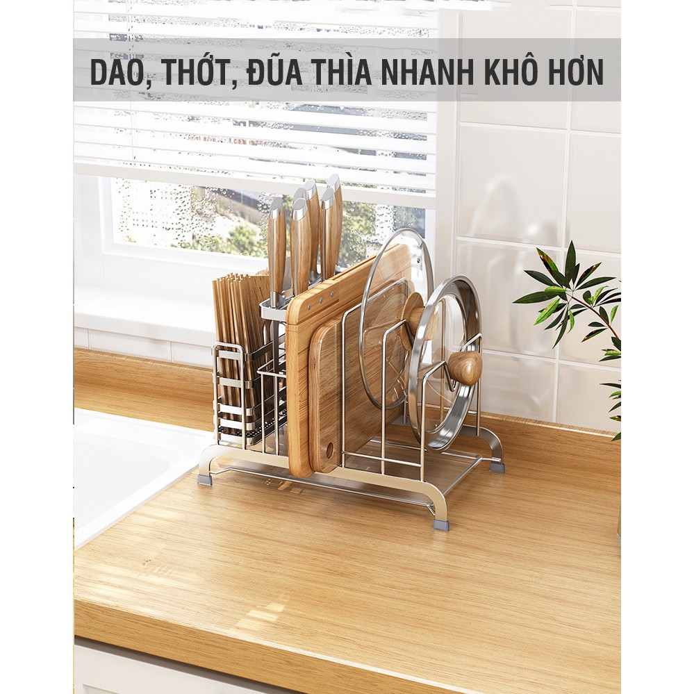 Giá đựng dao inox- kệ để dao thớt đa năng VKIT DN01