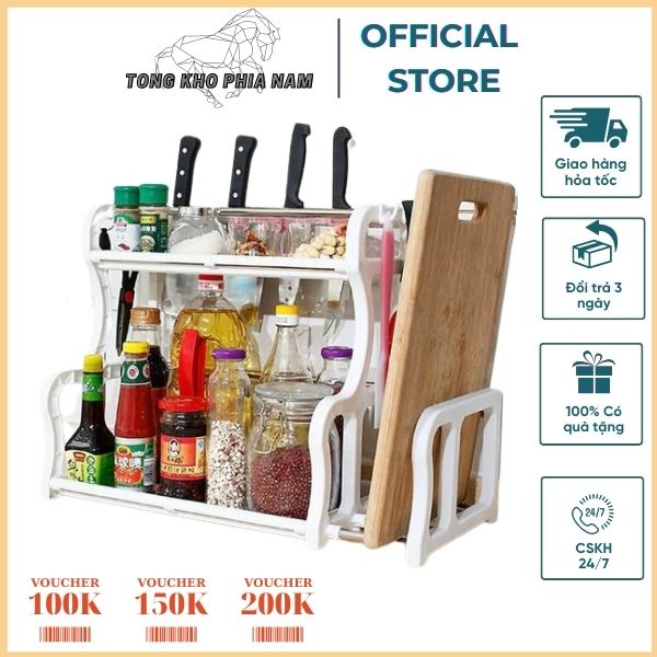 Kệ nhà bếp 2 tầng tiện ích Tashuan TS3623 - kệ gia vị tiện dụng