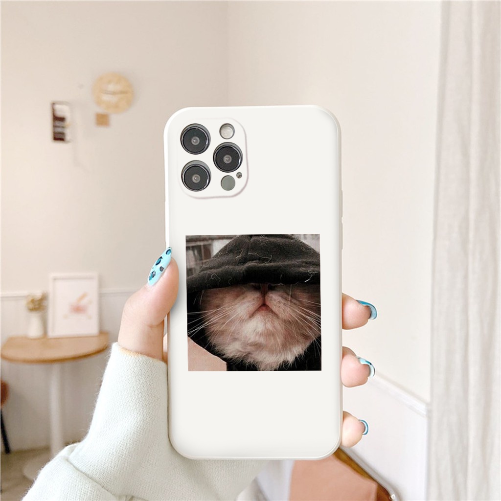 Ốp iphone - Ốp lưng iphone cạnh vuông Mèo meme dành cho ip 6 đến 14promax - ng135