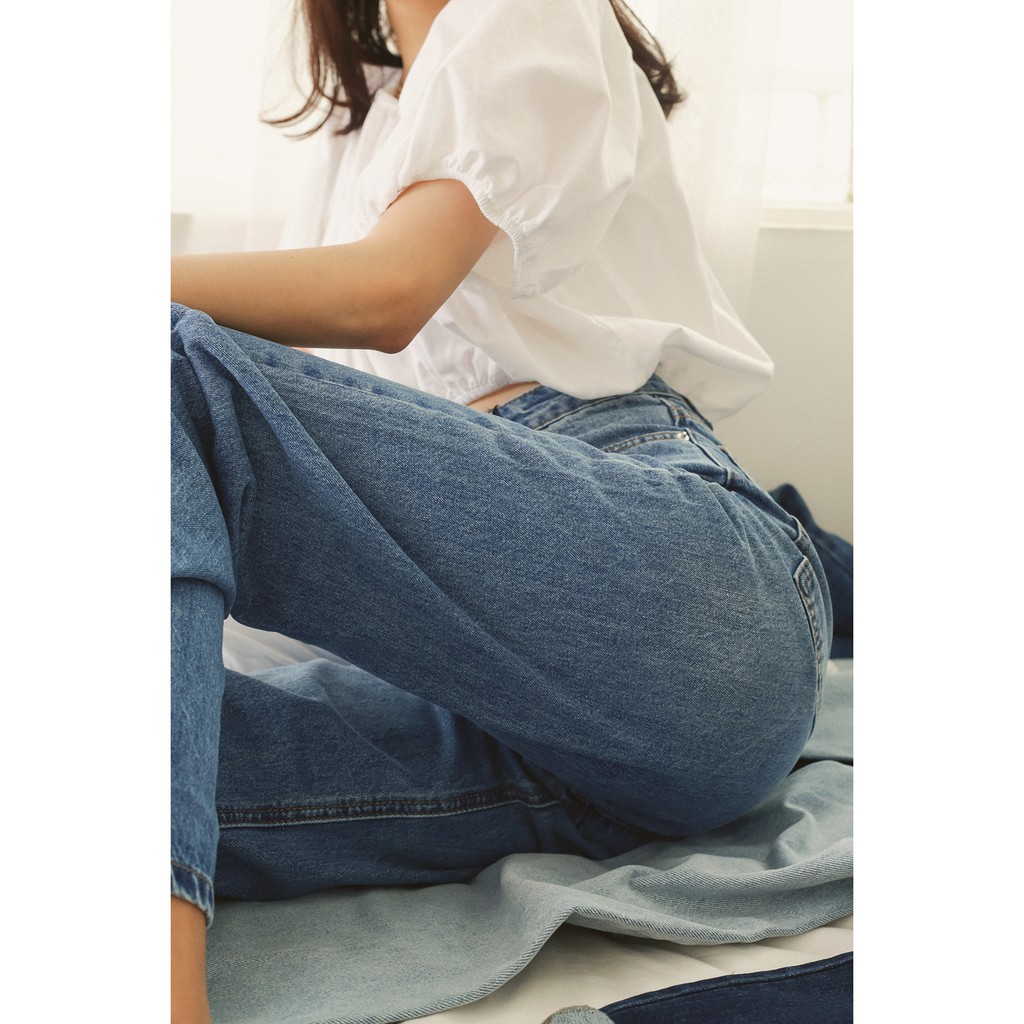 Quần culottes jeans MIEU basic - GN18 (Xanh trung)