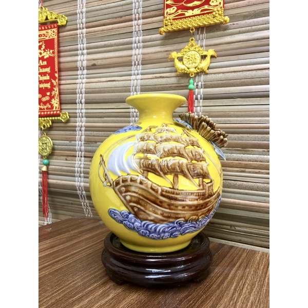 Bình hút lộc thuận buồm xuôi gió đâp nổi Cao Cấp Bát Tràng