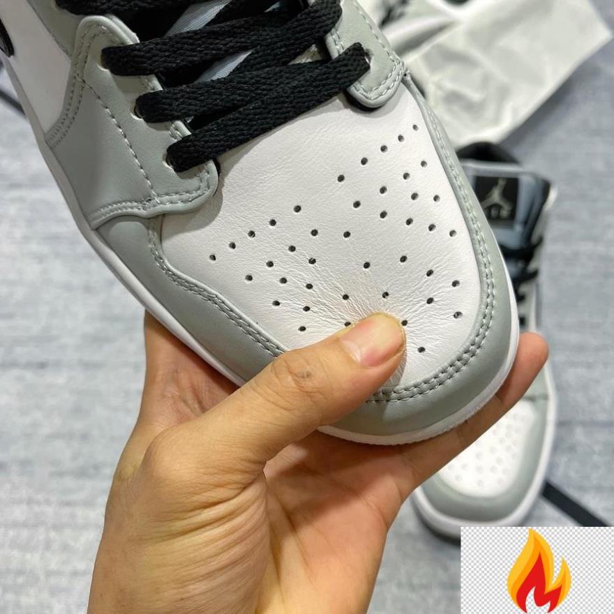 Giày jd1 cổ cao xám, Jordan Mid Grey, Hottrend 2021 Full Size nam nữ -O*dc