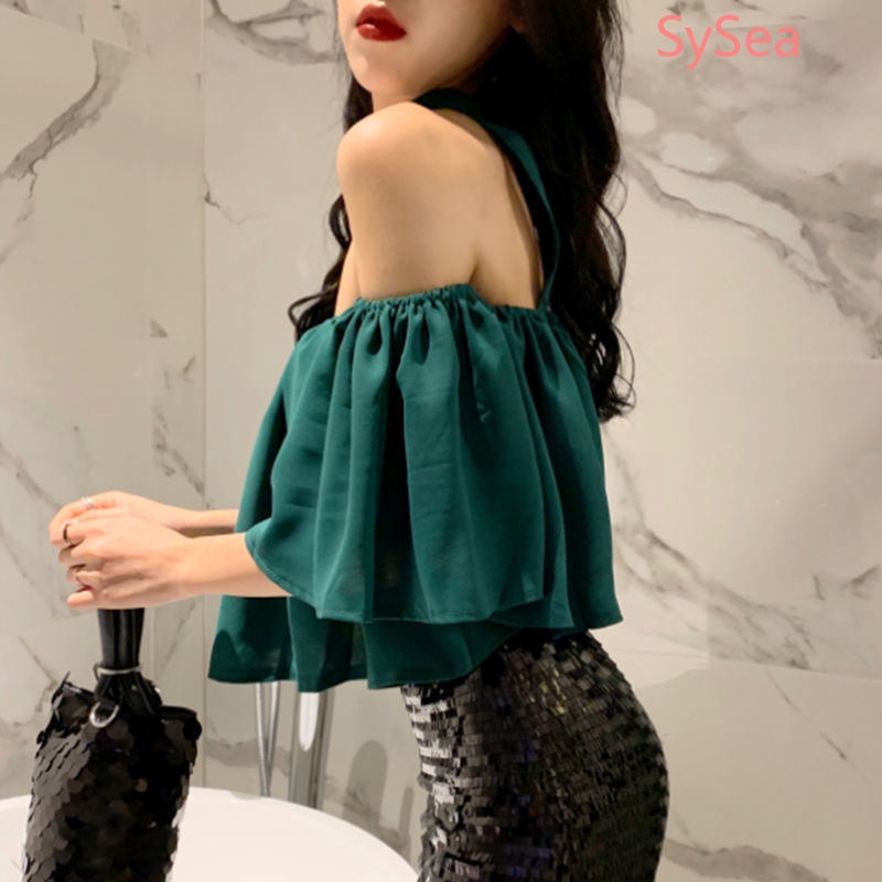 Áo Sơ Mi Trễ Vai Dáng Rộng Thiết Kế Quyến Rũ Cho Nữ