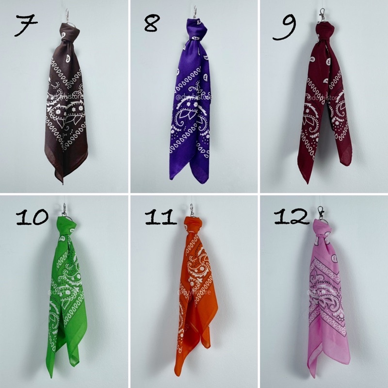 Chain khăn bandana turban vuông nhiều màu | DUYHI | Ảnh thật