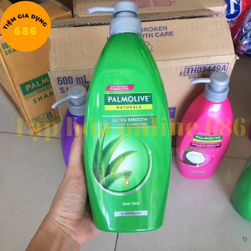 Dầu Gội Có Xả Pamolive kết hợp oliu,nha đam,dừa 600ml chính hãng