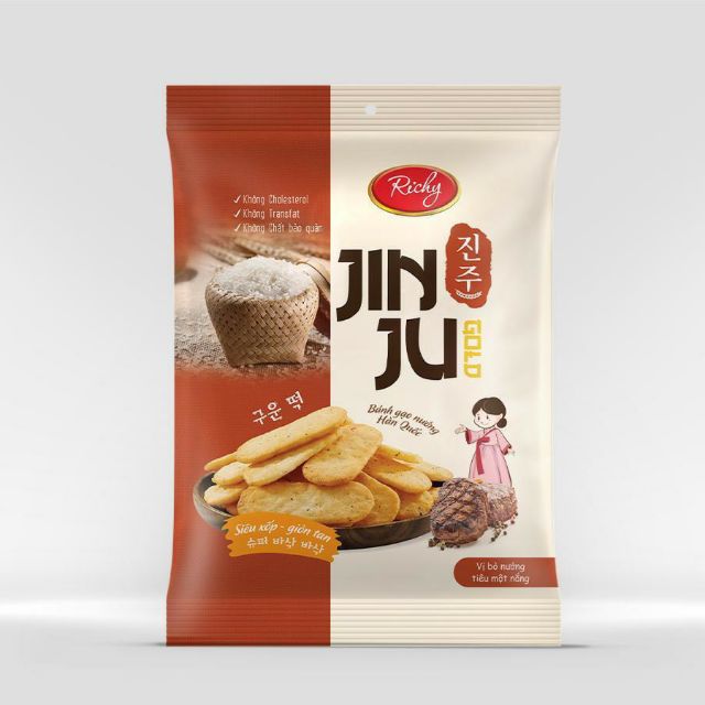 Bánh gạo JinJu  Richy vị bò nướng tiêu