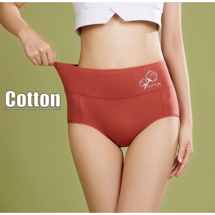 Cotton】 Quần Lót Nữ Cạp Cao H029# Cô Gái Dễ Thương Eo Quần Sịp largar Đồ Lót Đáng Yêu
