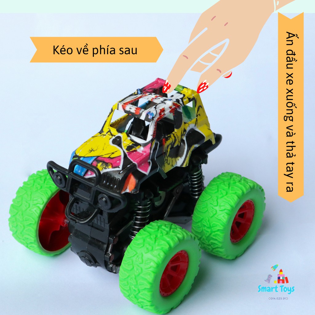 Đồ chơi xe ô tô địa hình bánh đà quán tính, chống lật chạy trên mọi địa hình, nhựa nguyên sinh an toàn