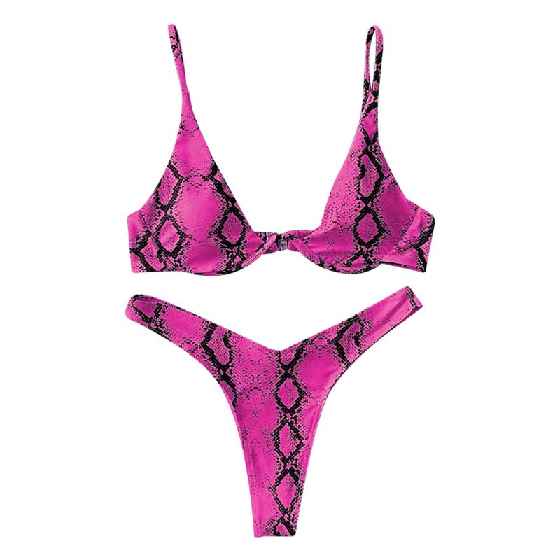Set bikini hai mảnh họa tiết da rắn quyến rũ cho nữ