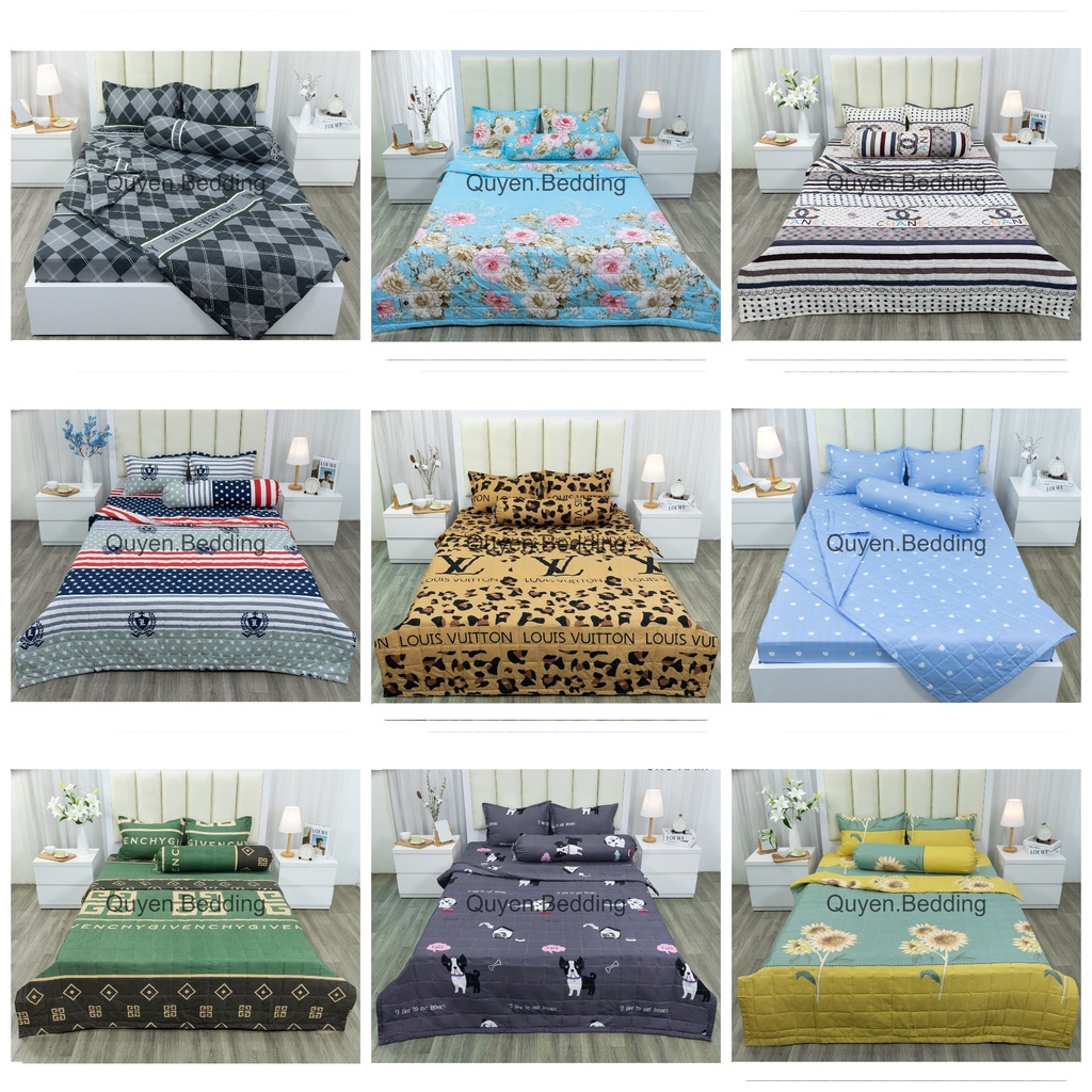 Bộ Chăn Ga Gối Hè 5 Món Cotton Polly Ga Trải Giường Chăn Ga Gối 5 Món Đủ Kích Thước Mẫu Mới Nhất 2022