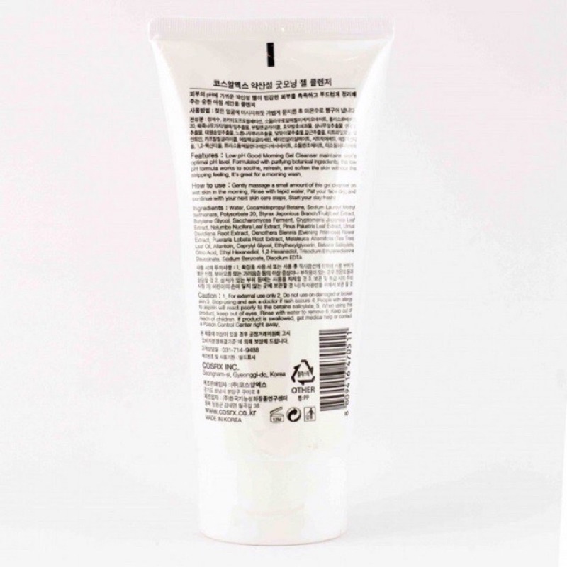 Sữa Rửa Mặt Dạng Gel Cosrx Low PH Good Morning Gel Cleanser 150ml