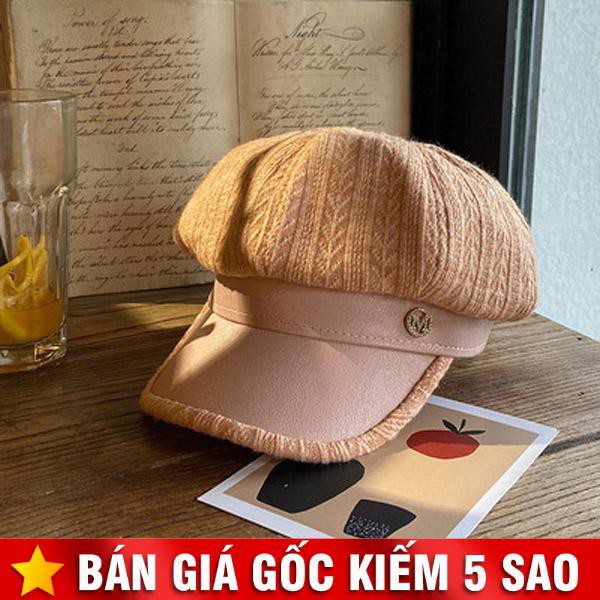 Nón Nồi Len Phối Da Khuy Chữ M Cực Chất P1892