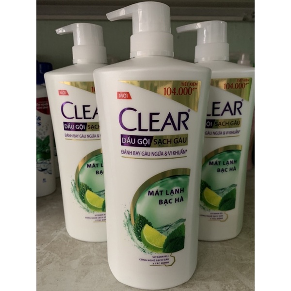 Dầu gội Clear mát lạnh bạc hà 880g