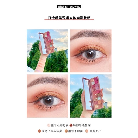 Bảng phấn mắt Pinky focus 18 ô màu tươi trẻ thích hợp học sinh sinh viên nhiều màu sắc hấp dẫn phù hợp nhiều kiểu make