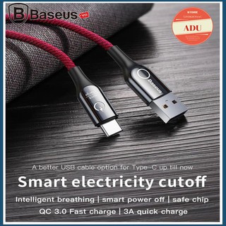 Cáp Sạc Tự Ngắt Baseus Type C Shape Light Quickcharge 3.0 Chính Hãng Cho Samsung S8/S9/Note8/Note9