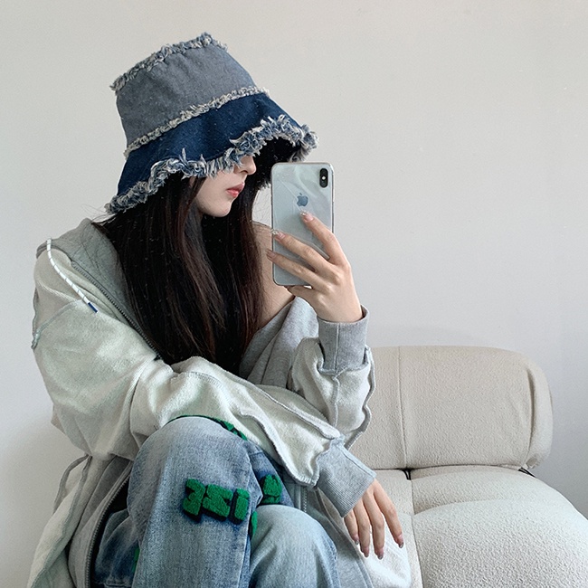 Nón Tai Bèo Denim Thời Trang Retro Nhật Bản Cao Cấp