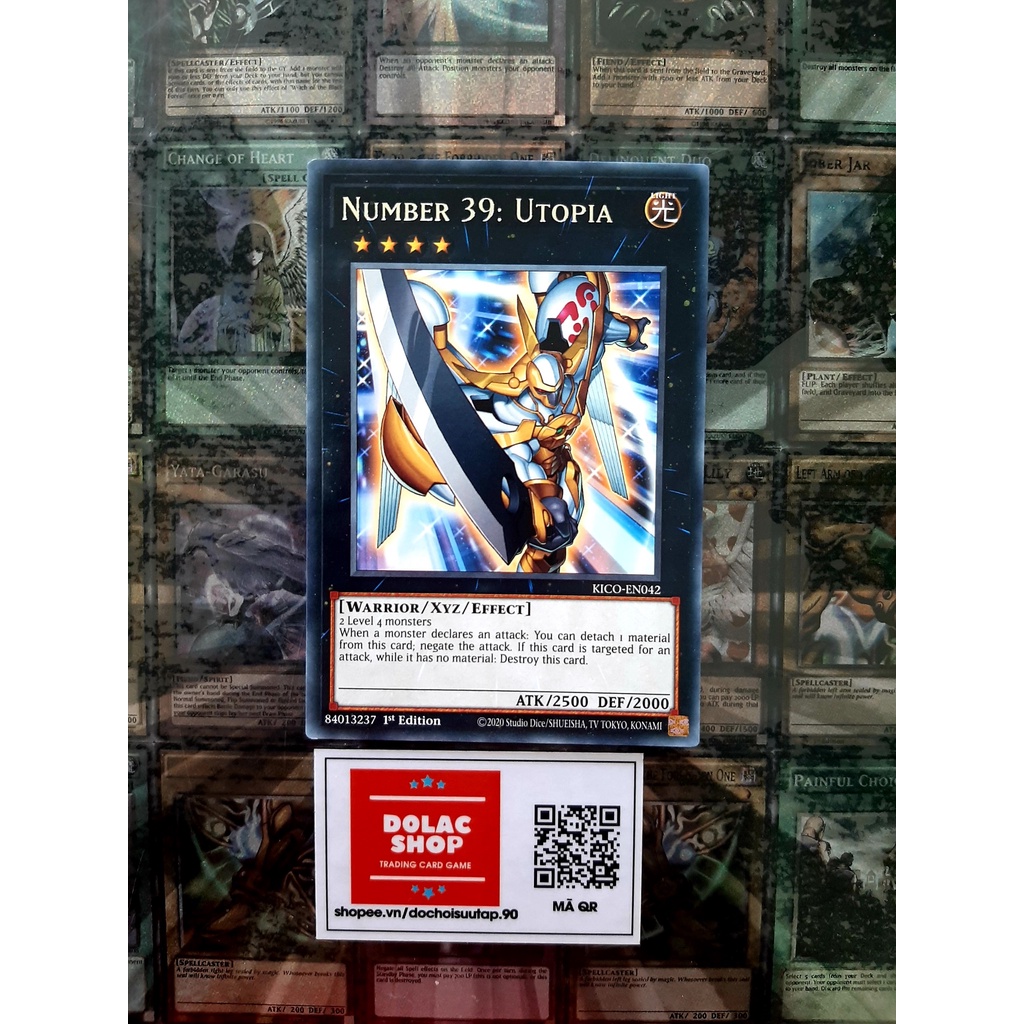 [ ĐỖ LẠC SHOP ]  THẺ BÀI YUGIOH MONSTER Number 39: Utopia - KICO-EN042 - Rare 1st Edition