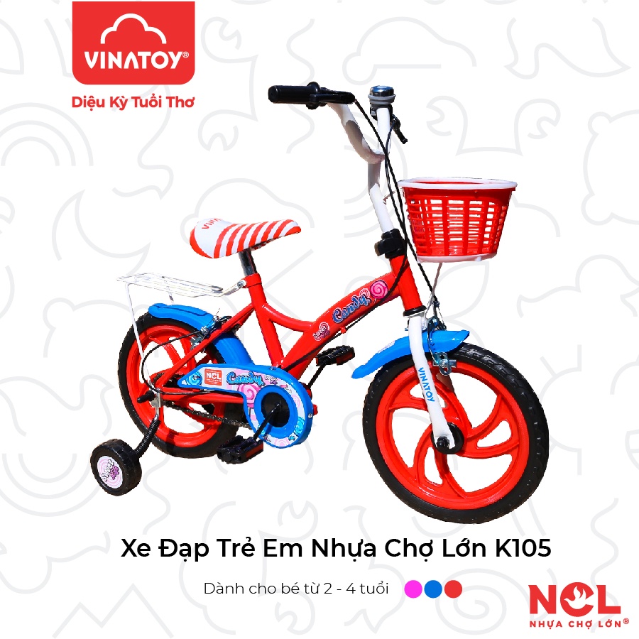 Xe Đạp Trẻ Em Nhựa Chợ Lớn K105 - M1818-X2B - Cho Bé Từ 2 đến 4 Tuổi
