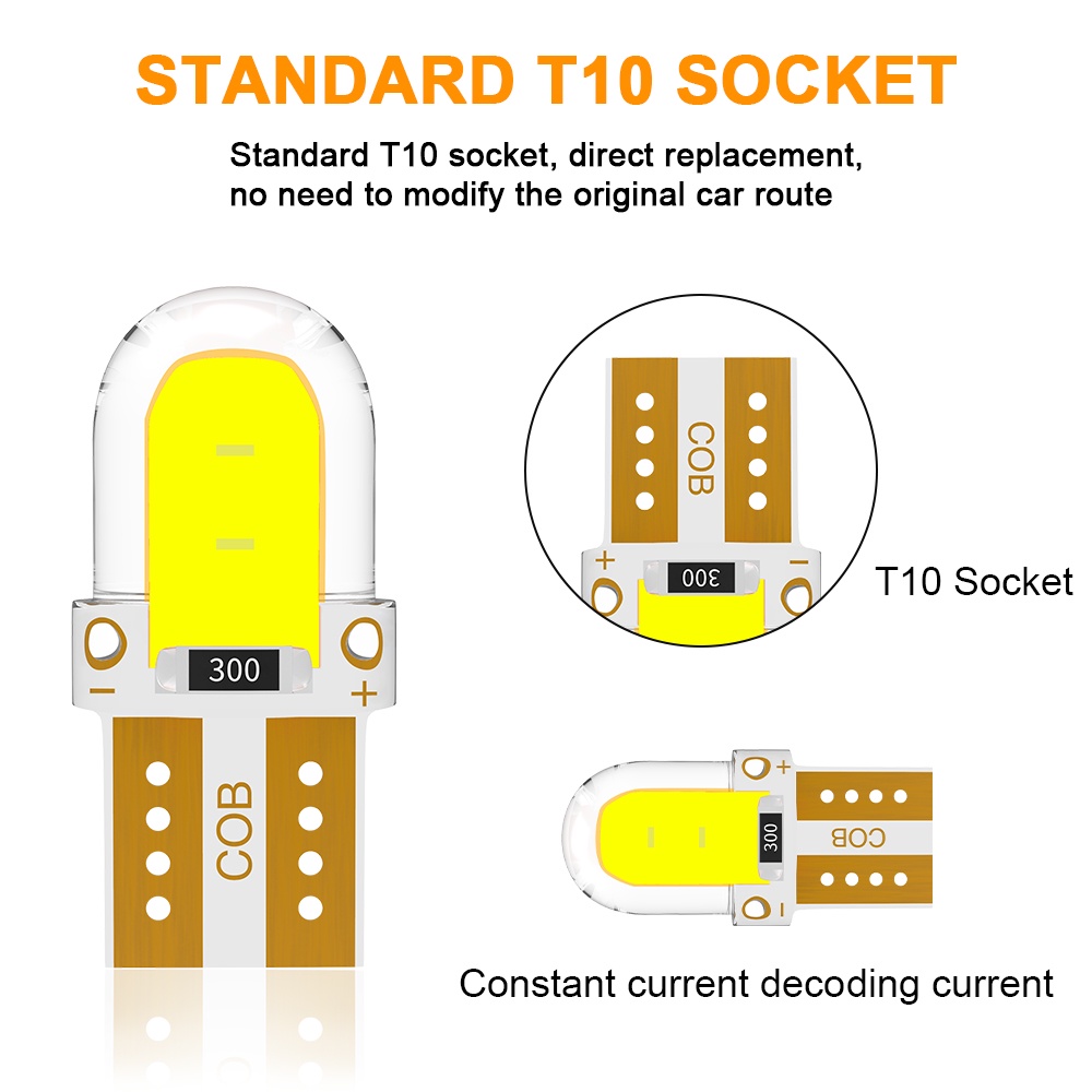 Bóng Đèn LED T10 W5W COB Chuyên Dụng Cho Xe Hơi