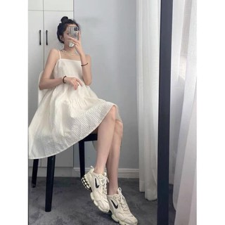 [RẺ VÔ ĐỊCH]Váy 2 dây, váy đầm suông, chất liệu vải đũi trơn, nhiều màu, form rộng bầu mặc thoải mái y ảnh