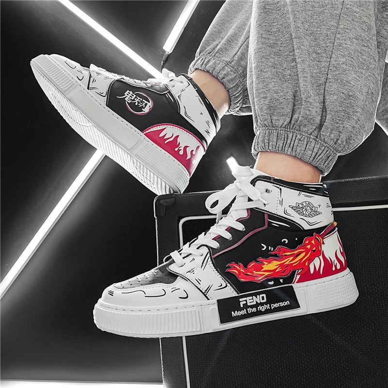 Giày thể thao cổ cao in họa tiết anime Demon Slayer: Blade thời trang cá tính cho nam nữ