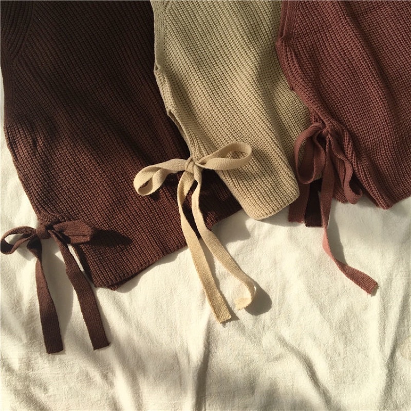 Gile len mỏng cộc tay thắt nơ eo