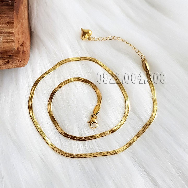 Dây chuyền nữ bảng dẹp titan, dây chuyền nam trơn không mặt DZ1750.