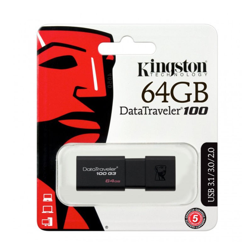 USB 64GB Kingston 3.0 DT100G3 - tốc độ 100 MB/giây đọc