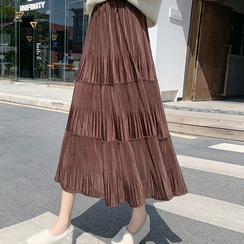 Chân váy xếp ly, chân váy nhung dài siêu đẹp [HOTTREND 2020 | BigBuy360 - bigbuy360.vn