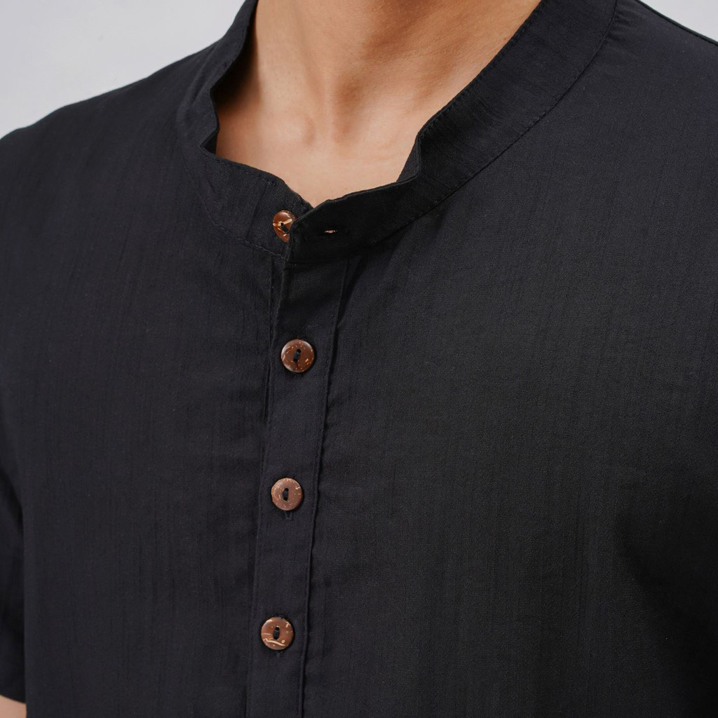 Áo sơ mi đũi nam cổ tàu cộc tay kiểu Hàn Quốc Quentin AD63 | BigBuy360 - bigbuy360.vn