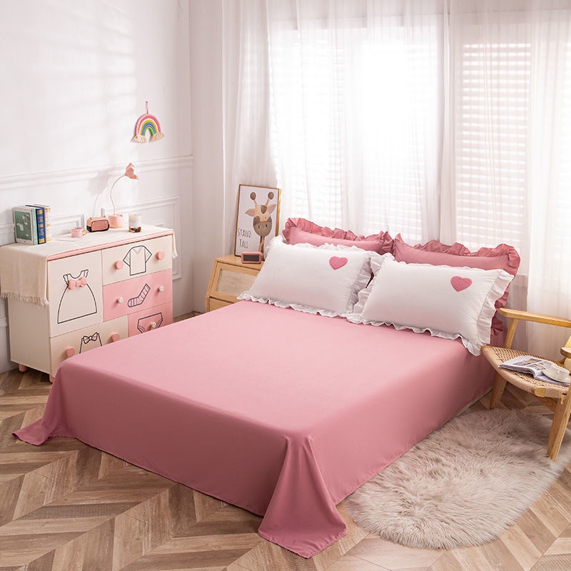 Ins net red washed cotton four piece set Korean princess style girl's beloved quilt cover bed sheet bedding