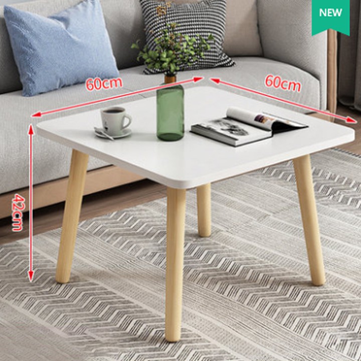 Bàn trà sofa/cafe ngồi bệt hình vuông chân gỗ sồi hiện đại kích thước 40,50 và 60cm.