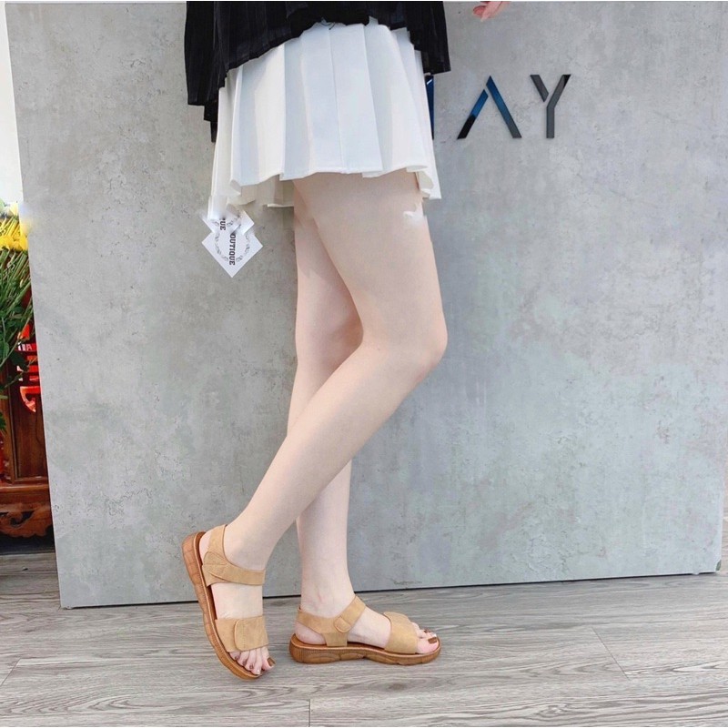 Sandal Nữ , Dép Sandal Nữ , Quai Ngang Đế Bệt Mềm