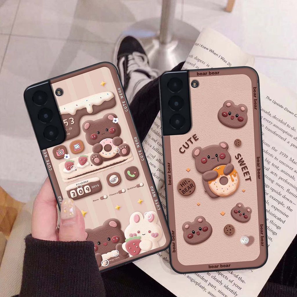 Ốp samsung S21 - S21 PLUS - S21 FE in hình gấu dễ thương và cute