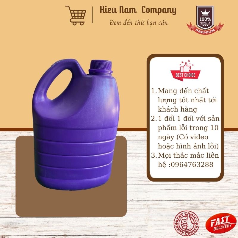 Can nhựa HDPE 3l8 thân kẻ ngang màu tím