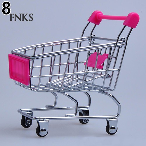 Mô hình xe đẩy siêu thị mini trang trí