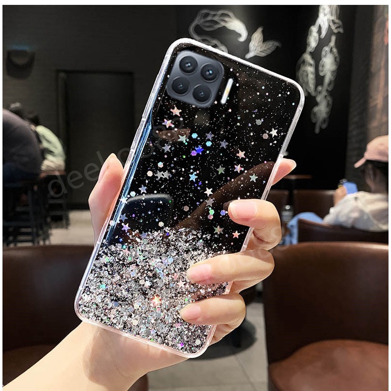 Ốp Điện Thoại TPU Trong Suốt Phối Kim Tuyến Cho OPPO A93 A16 A15S A15 A74 A54 5G 4G