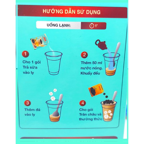 Trà sữa trân châu Hillway hộp: Vị Truyền Thống 260g, Vị Xoài 230g