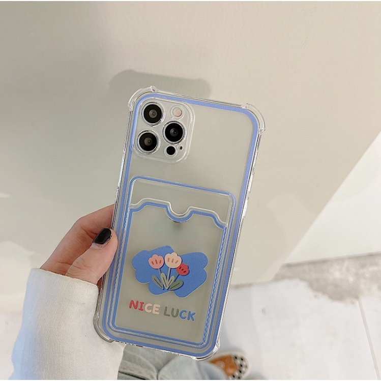 Ốp Điện Thoại Silicone Mềm Chống Sốc Có Ngăn Đựng Thẻ Cho iphone 12 Pro Max mini SE 11 Pro Max Xr 12 7plus 8 XS