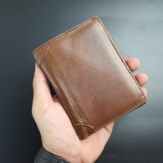 [Da thật] Ví Đứng Nam Da Bò 18 Ngăn WS101- Ví Da Nam Đựng ATM, CMND, Tiền - BH 3 năm