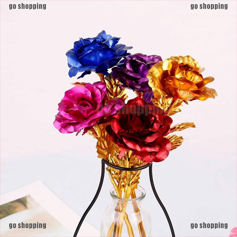 {go shopping}24k gold plated golden rose flowers anniversary valentine's day lovers' gift